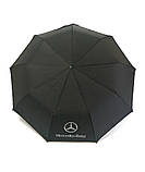Парасолька чоловіча 02J автомат на 9 спиць з логотипом Mercedes-Benz Чорний, фото 2