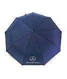 Парасолька чоловіча 02J автомат на 9 спиць з логотипом Mercedes-Benz Синій, фото 2