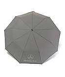 Парасолька чоловіча 02J автомат на 9 спиць з логотипом Mercedes-Benz Сірий, фото 2