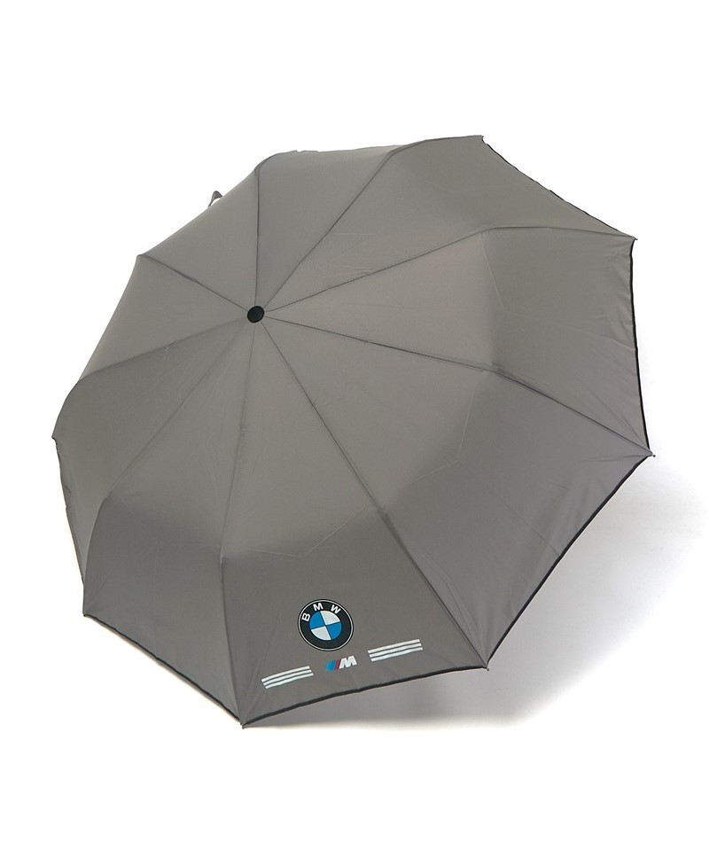 Парасолька чоловіча 02J автомат на 9 спиць з логотипом BMW Сірий, фото 1