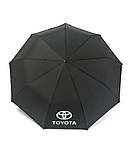 Парасолька чоловіча 02J автомат на 9 спиць з логотипом Toyota Чорний, фото 2