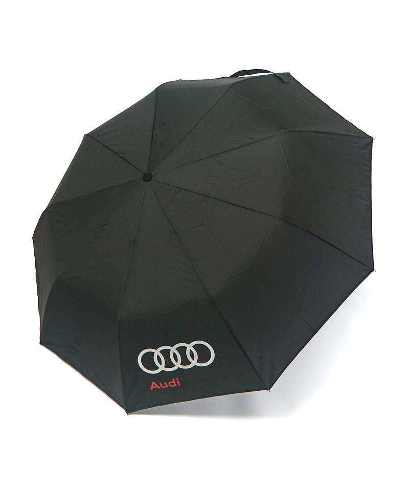 Парасолька чоловіча 02J автомат на 9 спиць з логотипом Audi Чорний
