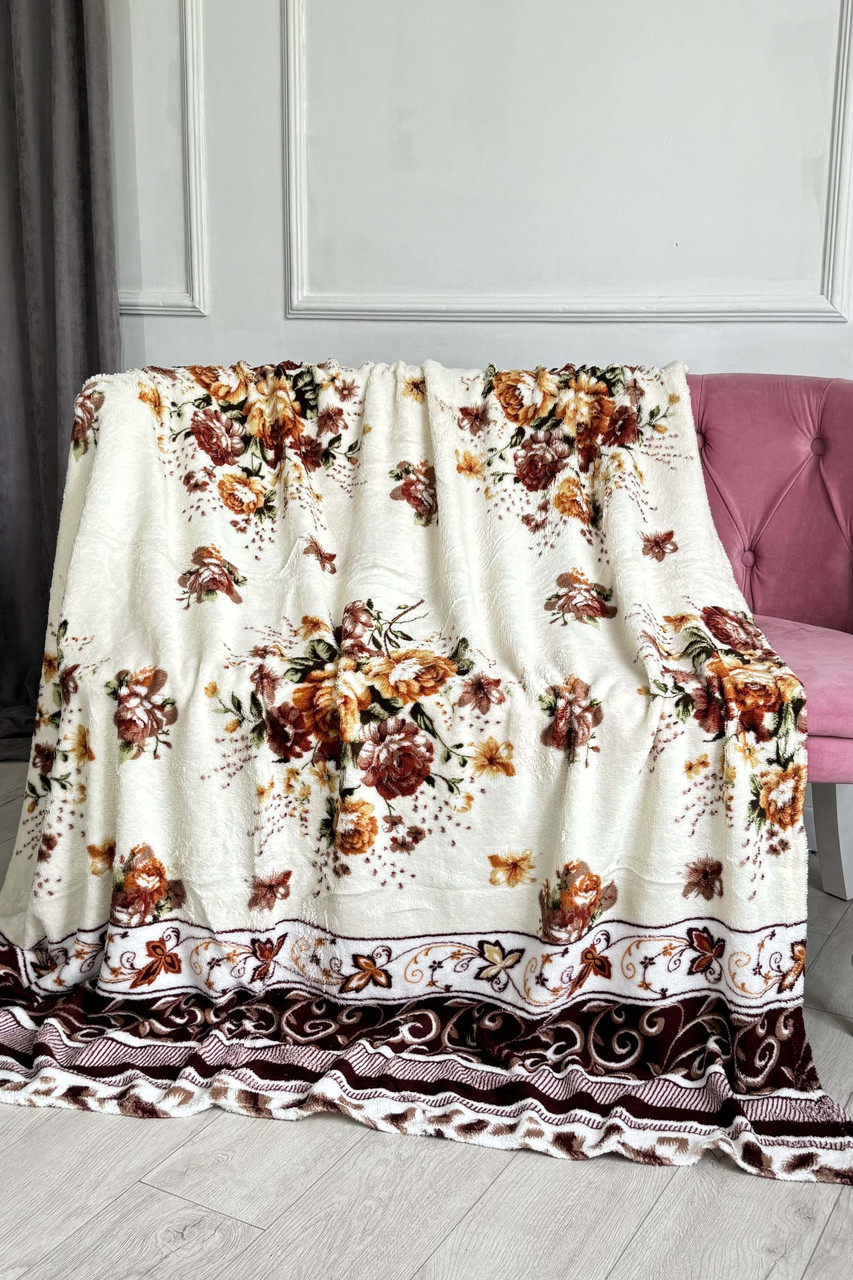 Плед бордового кольору з принтом розмір 180*220 187655S, фото 1