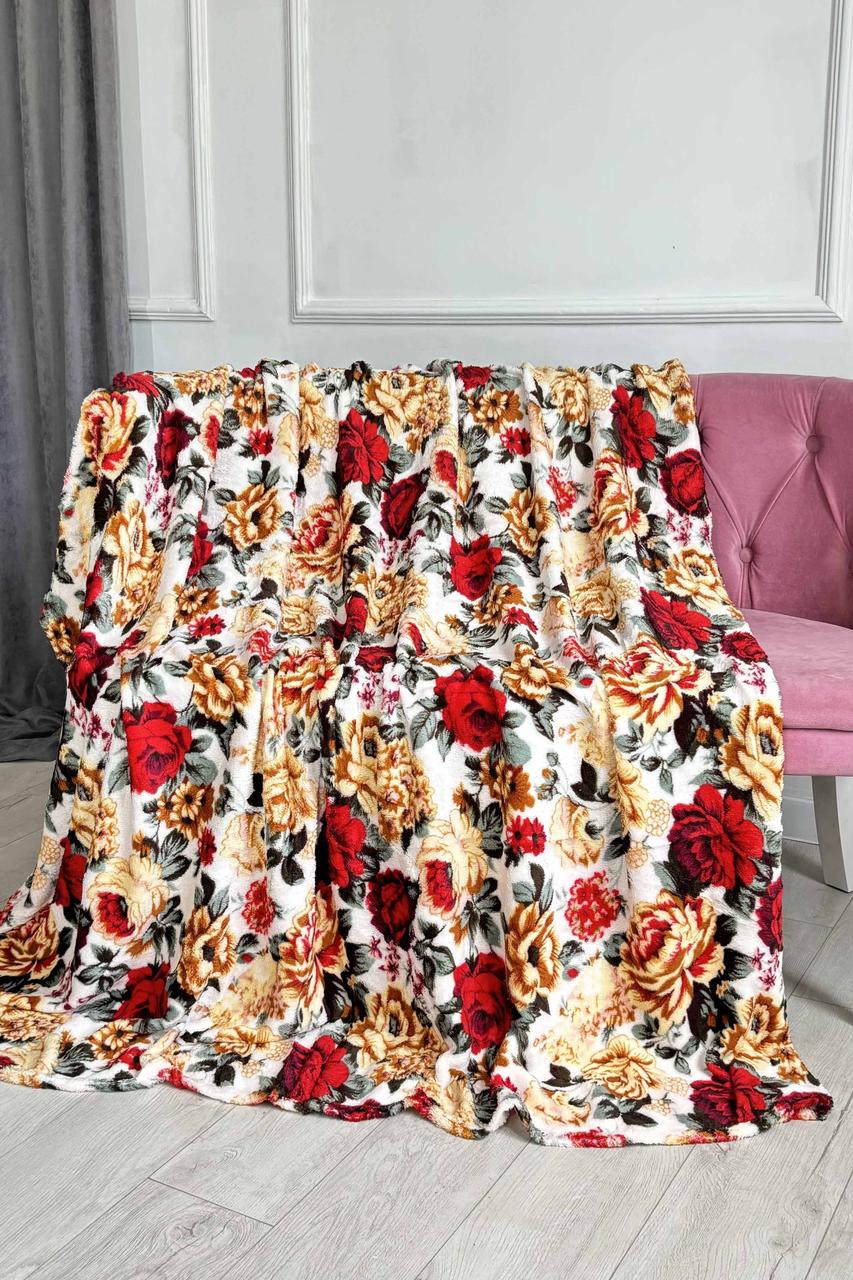 Плед білого кольору з принтом розмір 180*220 187664S, фото 1