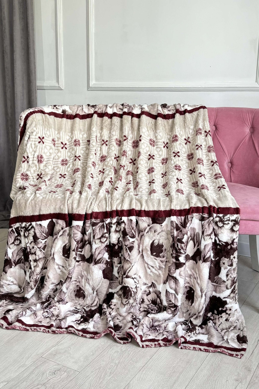 Плед білого кольору з принтом розмір 200*230 187672S, фото 1