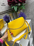 Стильна містка сумочка клатч жіночий жовта крос боді сумка жіноча маленька через плече 24х15х8 см, фото 3