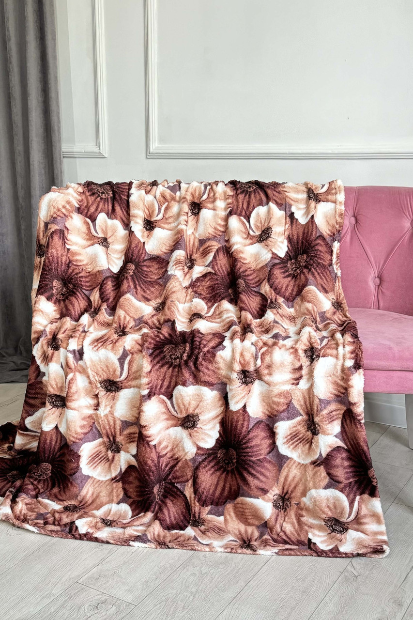 Плед коричневого кольору з принтом розмір 200*230 187669P, фото 1