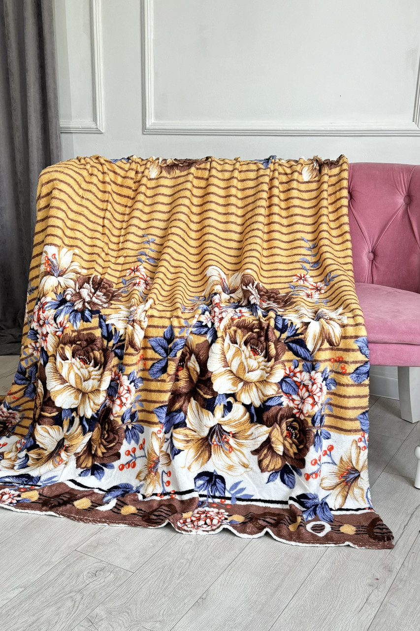 Плед помаранчевого кольору з принтом розмір 200*230 187671P, фото 1