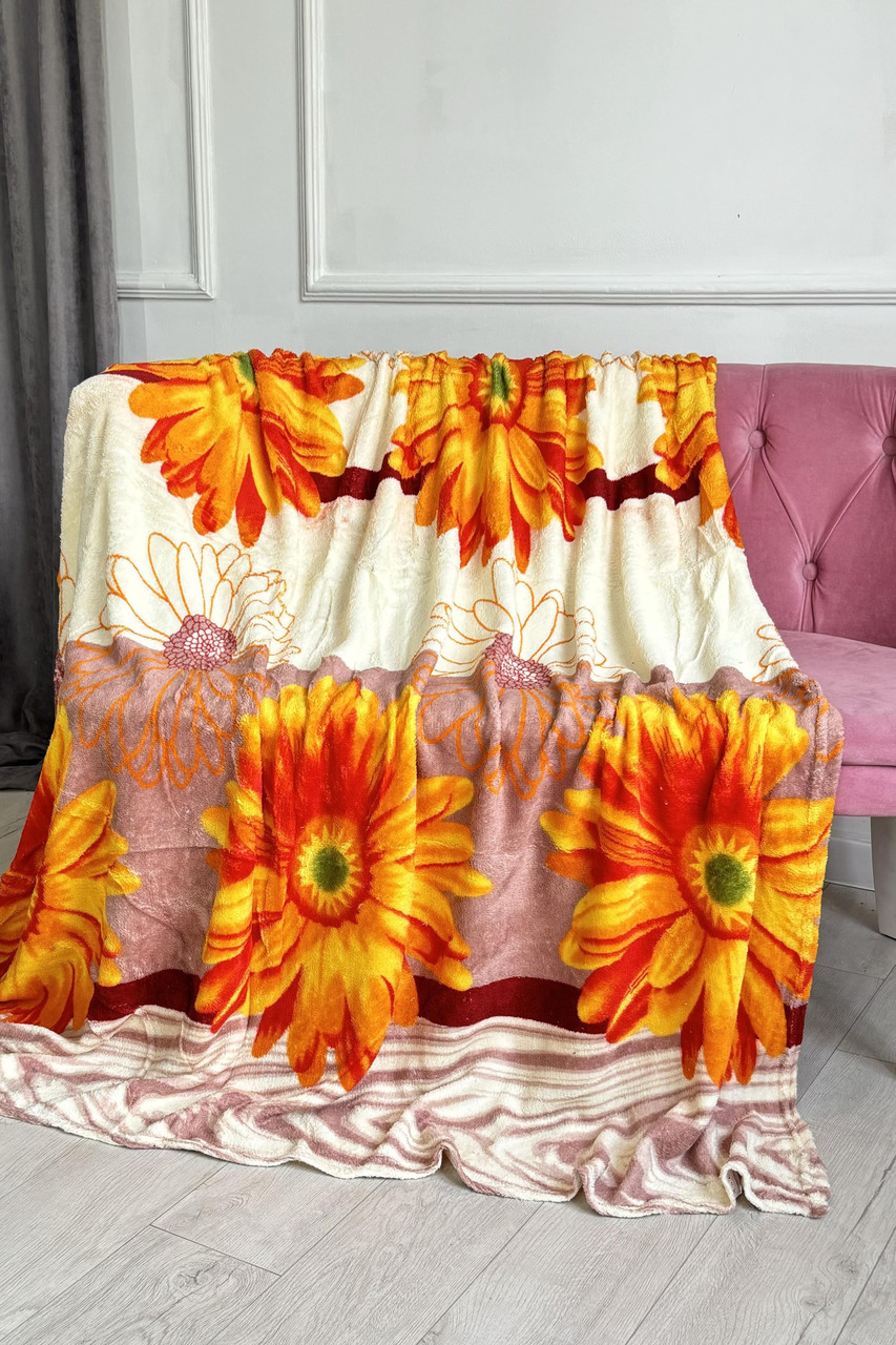 Плед бежевого кольору з принтом розмір 200*230 187676P, фото 1