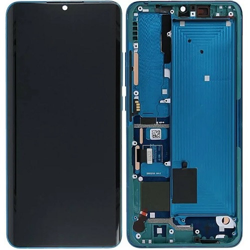 Дисплей Xiaomi Mi Note 10/Mi Note 10 Lite в зібраному вигляді із сенсором і рамкою Aurora Green service orig