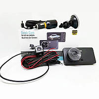 Автомобільний відеореєстратор на три камери Dash Cam T695 Чорний
