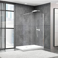 Душова перегородка Aquanil FIT Сhrome 80х195, 8 мм, прозора, профіль чорний
