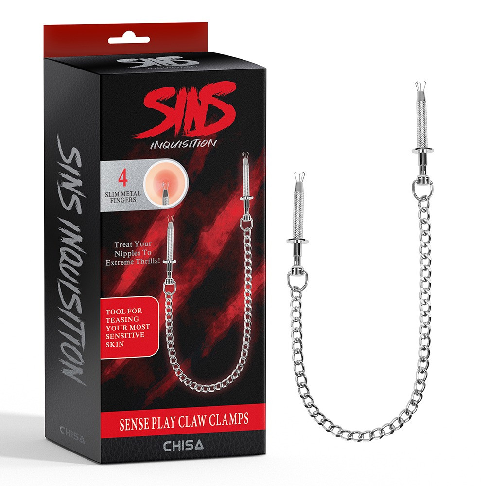 Затискачі для сосків Chisa Sins "Sense Play Claw Clamps" сріблястий