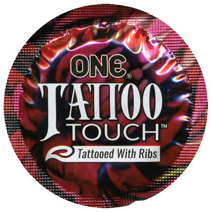 Набір презервативів із рельєфним малюнком на поверхні ONE Tattoo Touch 100 шт, фото 1