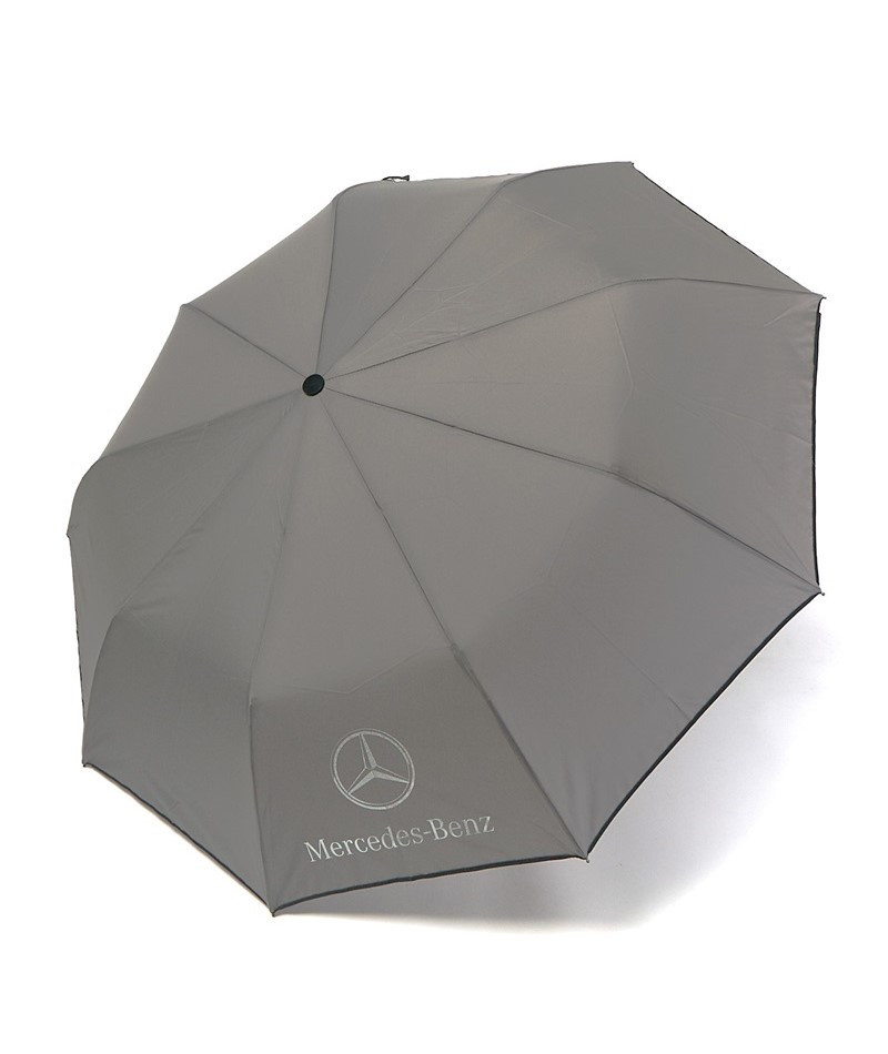 Парасолька чоловіча 02J автомат на 9 спиць з логотипом Mercedes-Benz Сірий, фото 1