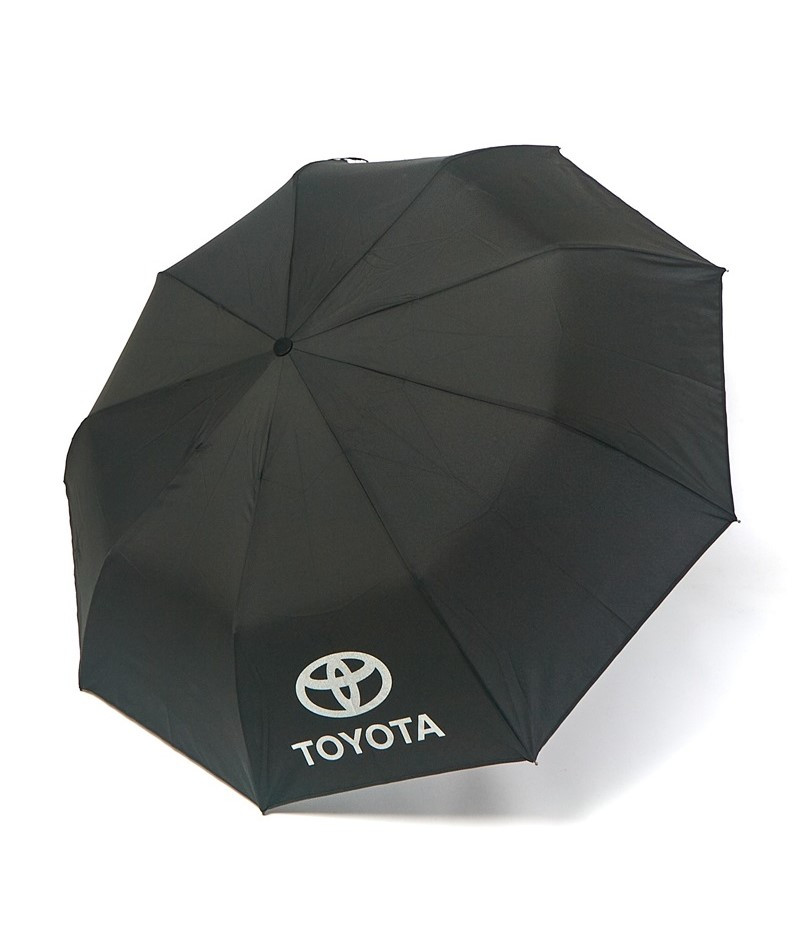 Парасолька чоловіча 02J автомат на 9 спиць з логотипом Toyota Чорний, фото 1