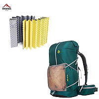 Рюкзак туристичний Jungle King 65л. Ультралегкий для трекінгу. Зелений. Вага: 910г + килимок