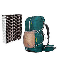 Рюкзак туристичний Jungle King 65л. Ультралегкий для трекінгу. Зелений. Вага: 910г + килимок