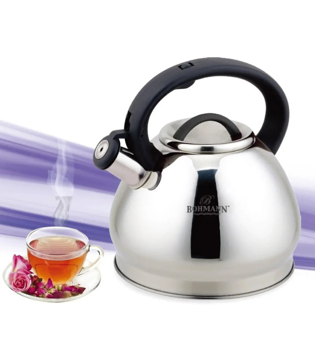 Чайник зі свистком Bohmann BH-7627-30 3 л сріблястий ID 4926453