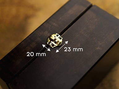 Замочок для скриньок накладний. Колір "золото". 20х23мм