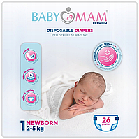 Підгузки BabyMam Extra Care newborn розмір 1 (2-5 кг) 26 шт