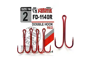 FD-1140 Red № 2 Подвійний гачок Fanatik