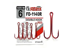 FD-1140 Red № 6 Подвійний гачок Fanatik