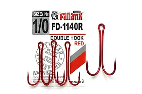 FD-1140 Red № 1/0 Подвійний гачок Fanatik