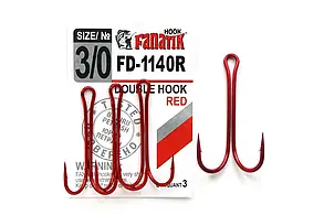FD-1140 Red № 3/0 Подвійний гачок Fanatik