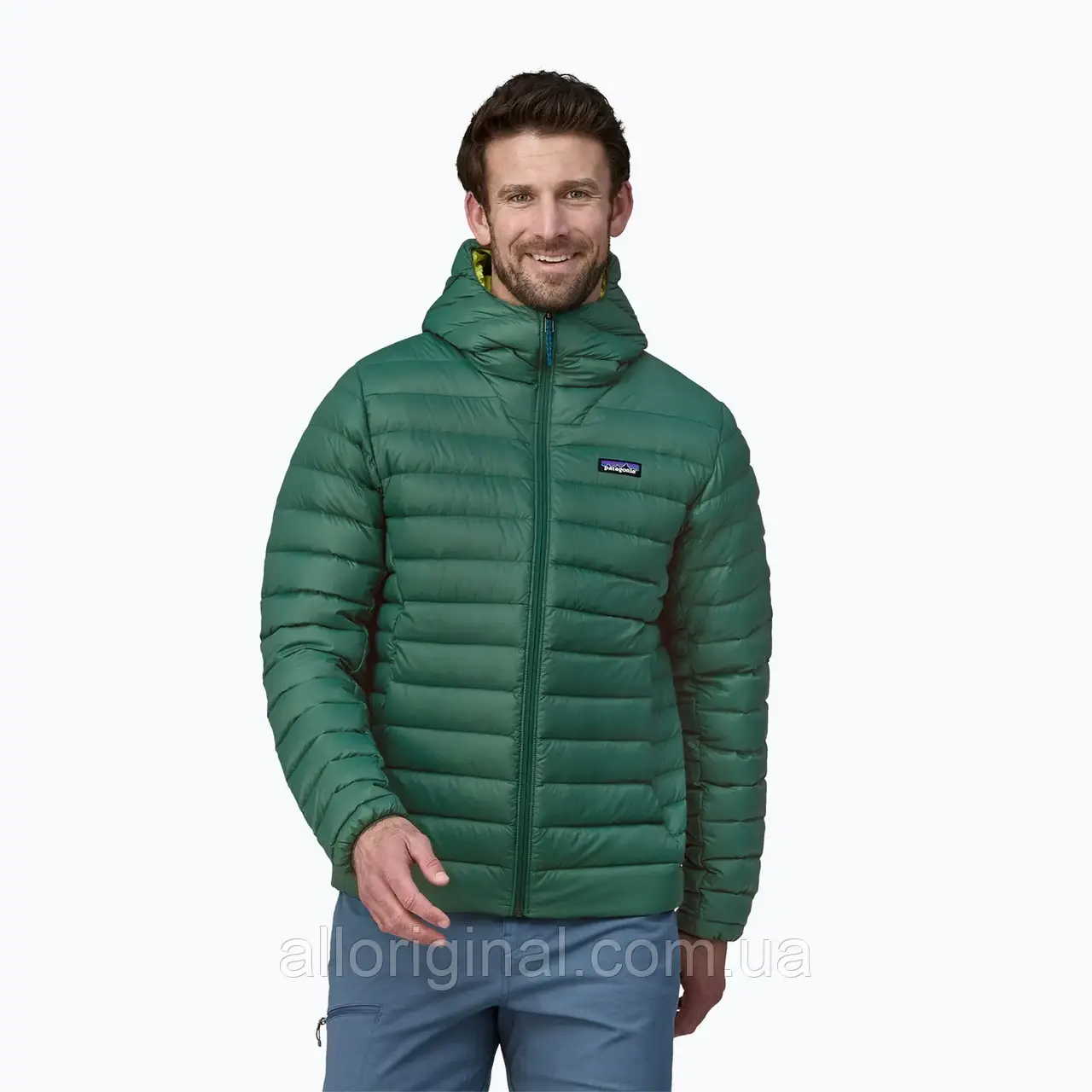 AllOriginal com ua Чоловічий пуховий светр Patagonia з капюшоном хвойний зелений РОЗМІРИ ЗАПИТУЙТЕ