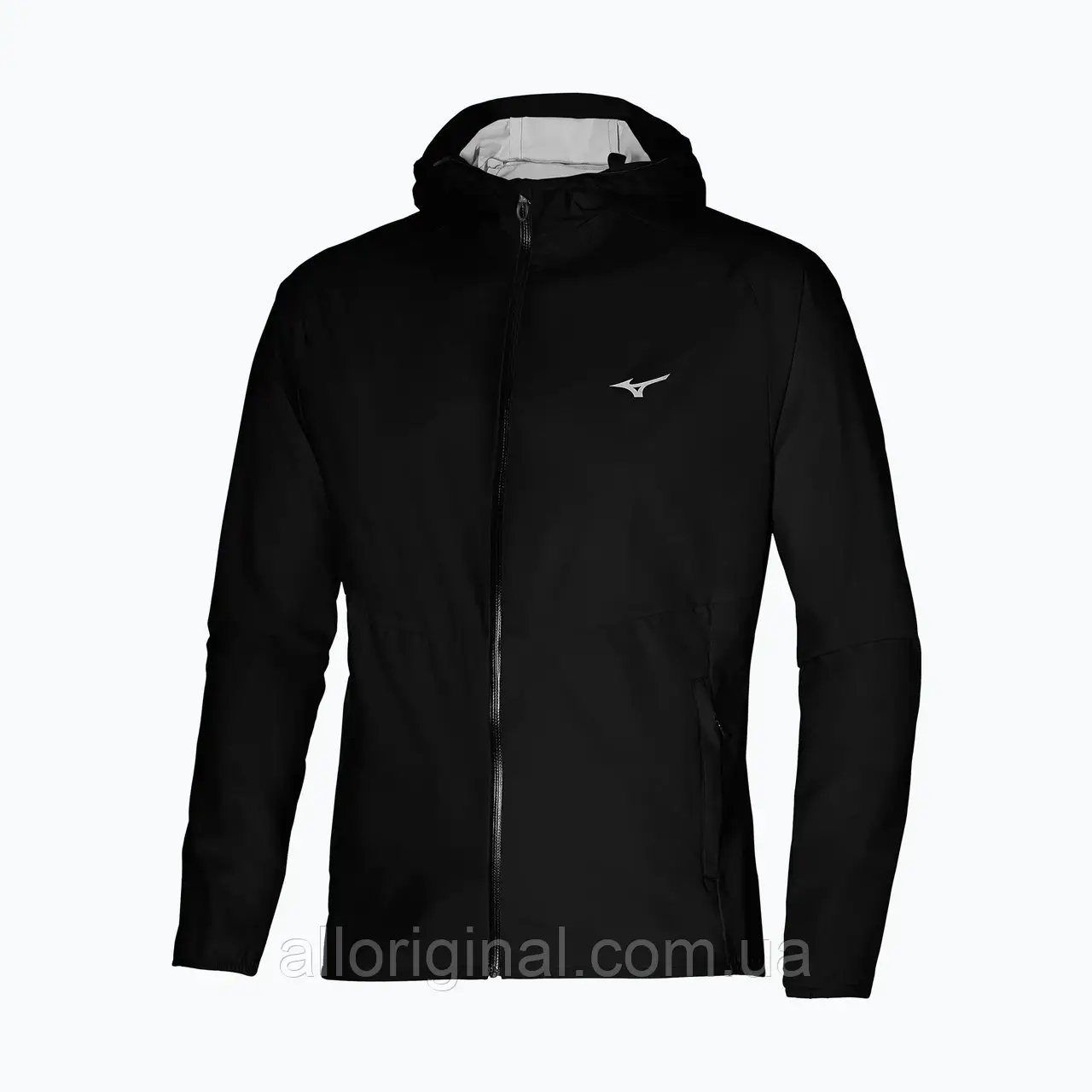 AllOriginal com ua Чоловіча бігова куртка Mizuno Waterproof 20K ER чорна РОЗМІРИ ЗАПИТУЙТЕ
