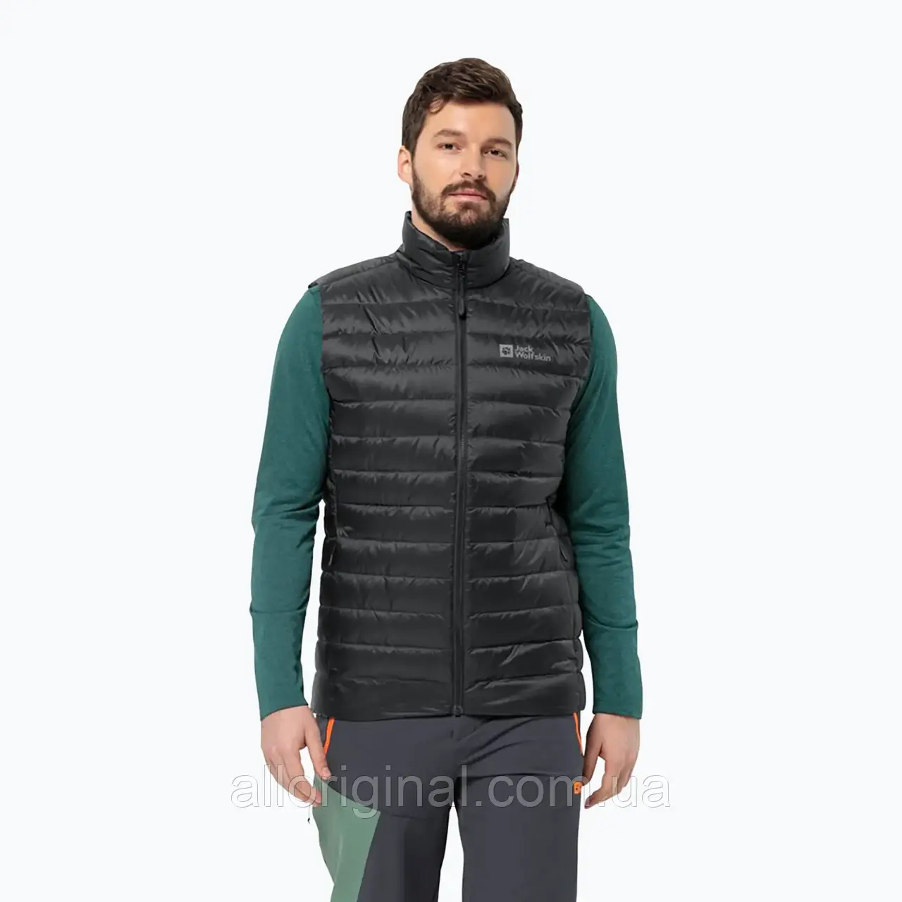 AllOriginal com ua Чоловіча куртка Jack Wolfskin Pilvi Down трекінгова без рукавів чорна РОЗМІРИ ЗАПИТУЙТЕ