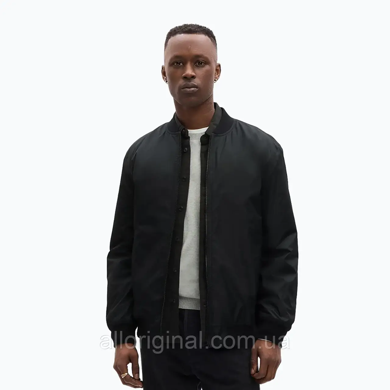 AllOriginal com ua Чоловіча куртка GAP V-Bomber справжній чорний РОЗМІРИ ЗАПИТУЙТЕ