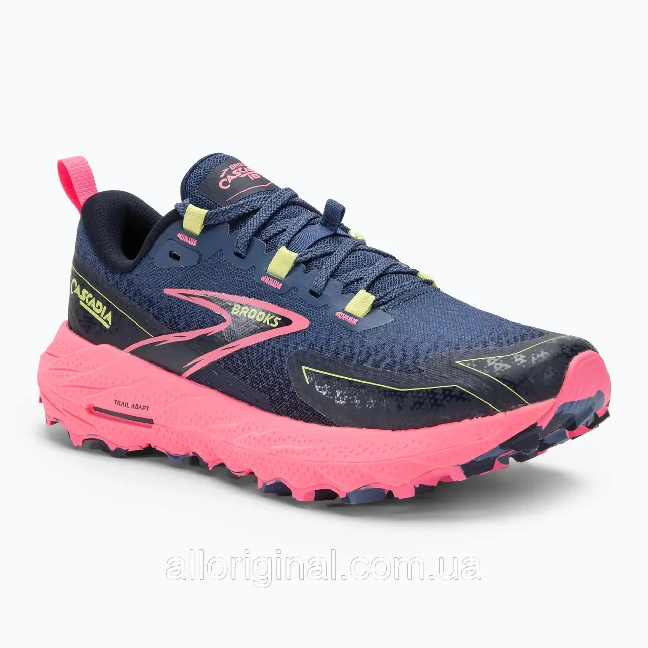 AllOriginal com ua Кросівки для бігу жіночі Brooks Cascadia 18 grey blue/pink/sunny lime РОЗМІРИ ЗАПИТУЙТЕ