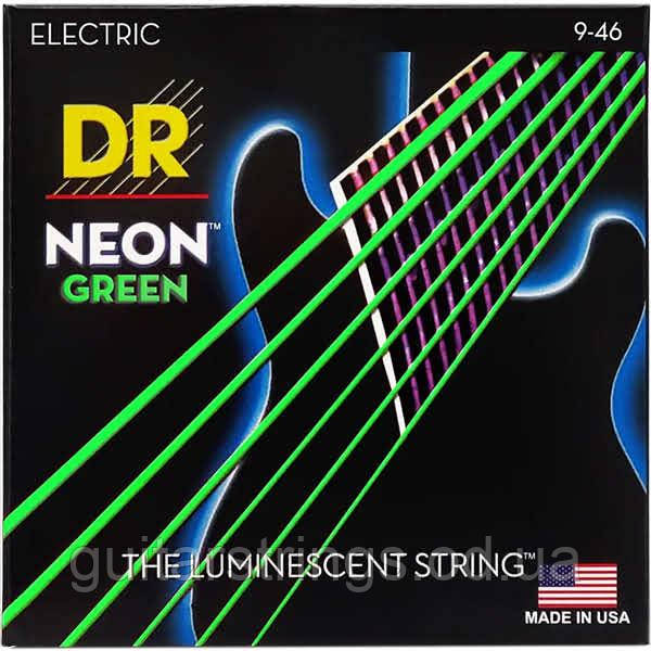 Струны DR NGE-9/46 Hi-Def Neon Green K3 Coated Light Top Heavy Bottom 9-46