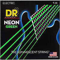 Струны DR NGE-9/46 Hi-Def Neon Green K3 Coated Light Top Heavy Bottom 9-46