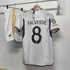 Форма біла футбольна Вальверде 8 Реал Мадрид + Патчі Valverde Adidas Real Madrid Home Authentic