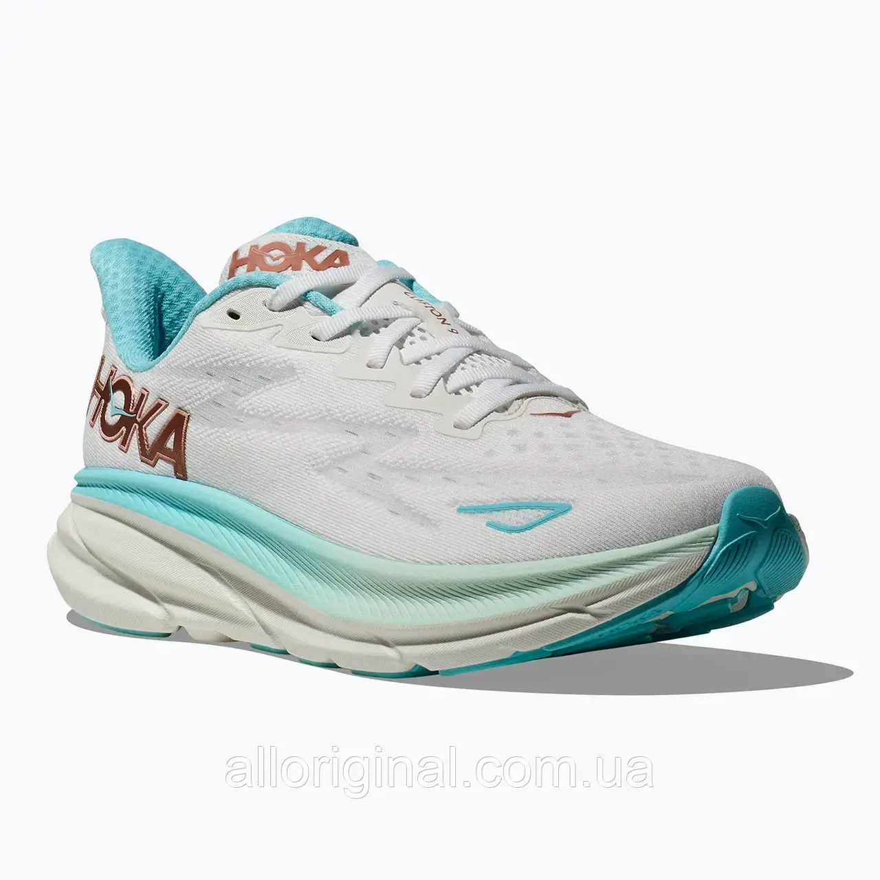 AllOriginal com ua Жіночі бігові кросівки HOKA Clifton 9 мороз/рожеве золото РОЗМІРИ ЗАПИТУЙТЕ