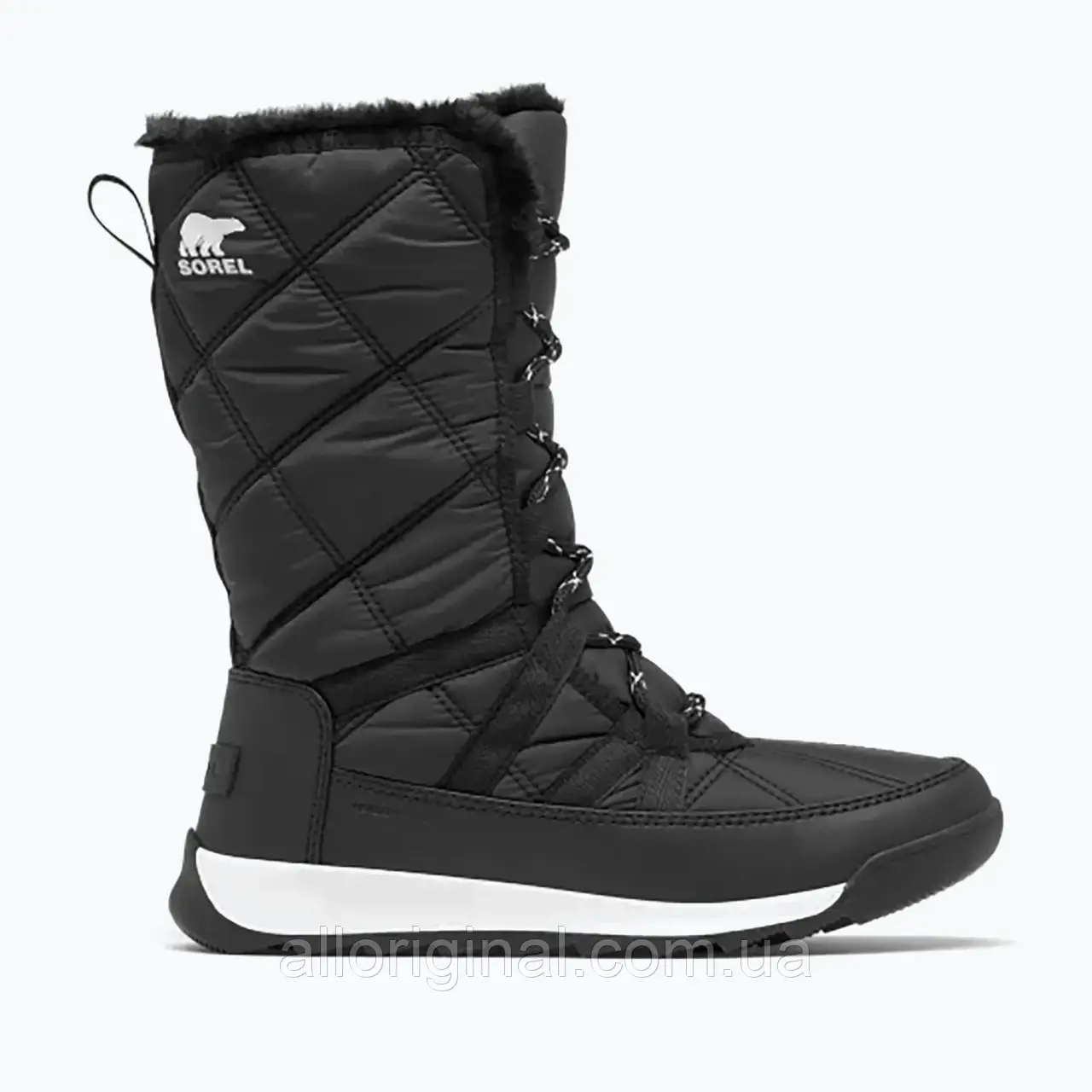 AllOriginal com ua Жіночі черевики Sorel Whitney II Plus Tall Lace WP чорні/морська сіль снігові РОЗМІРИ