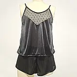 Зелена жіноча нічна піжама для сну зі стрейчевого атласу, фото 10