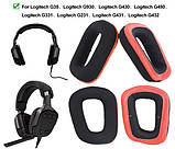 Амбушури для навушників Logitech G35 Logitech G432 Logitech G332 SE Logitech G635 G930 G430 G331 Чорні, фото 2