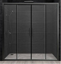 Душові двері Aquanil TREND Black 160x190 см тоноване скло 6 мм з чорним профілем