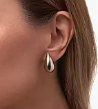 Сережки краплі сріблясті пусети 2,5 см Fashion Jewelry, фото 2