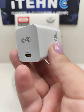 Мережевий ЗП XO CE10 Type-C to Lightning PD 65W (Білий), фото 3