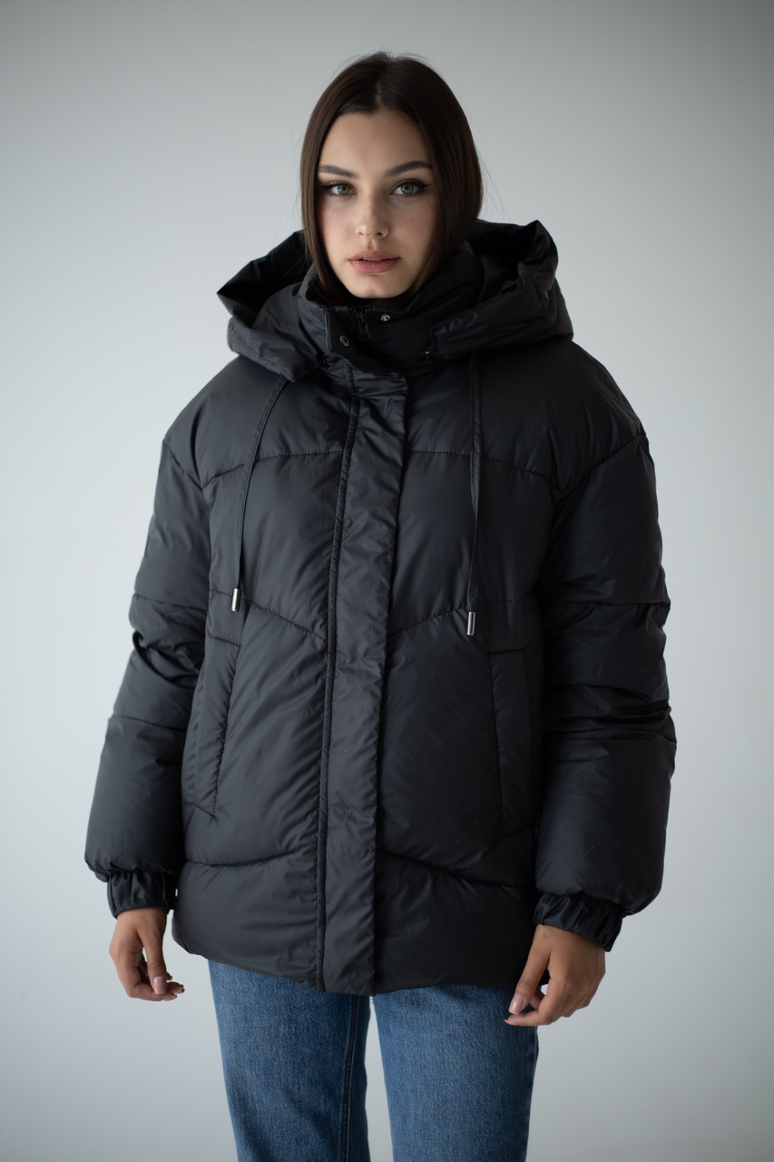 Жіночі куртки зима модні S-XL чорний