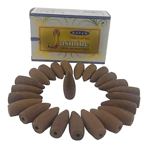 Конуси рідкий дим Жасмин Natural Jasmine Backflow Cones Satya 24 конуса