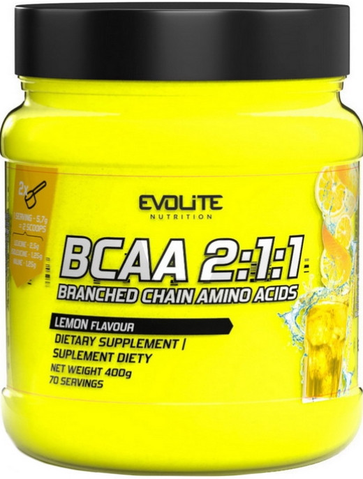 Bcaa для сушіння Evolite Nutrition BCAA 2:1:1 400г лимон