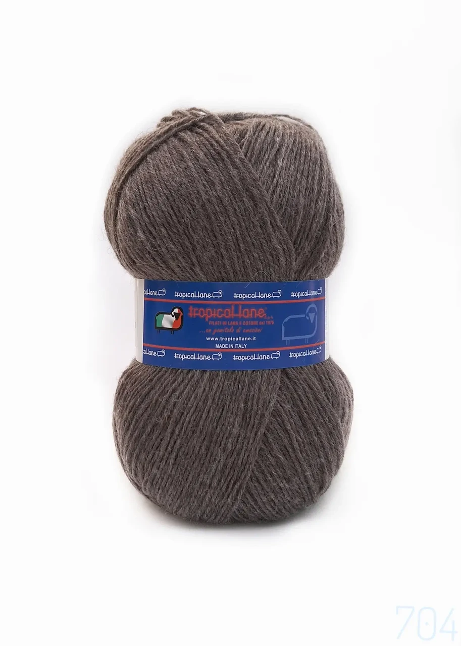 Шкарпеткова пряжа Calzepiu/Кальцепіо, коричневий меланж 704