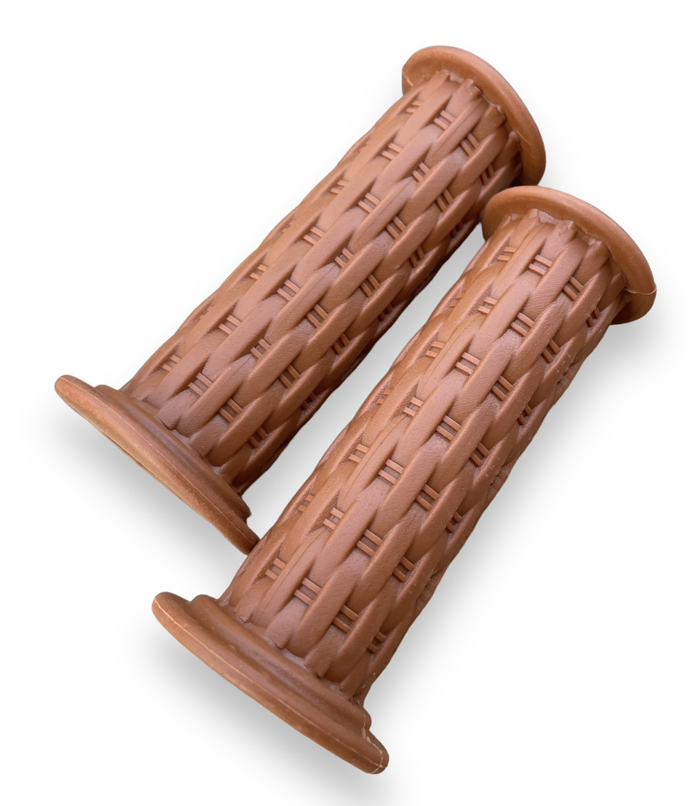 Гріпси дитячі для велосипеда, самоката, біговела плетені TPR коричневий, фото 1