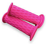 Гріпси дитячі для велосипеда, самоката, біговела плетені TPR насичений рожевий, фото 2